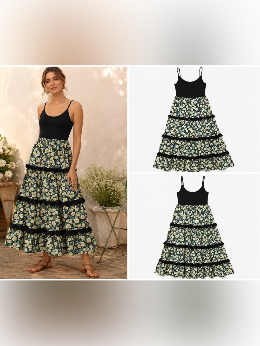 By Anthropologie Twofer Sweater Tiered Maxi Dress SP Small Petite Dress Only